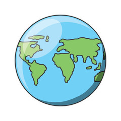 Fototapeta na wymiar world map sphere icon