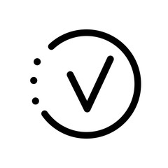 Check mark sign icon. Line vector icon for websites and mobile minimalistic flat design