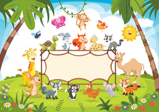 Animals Banner Vector Illustration