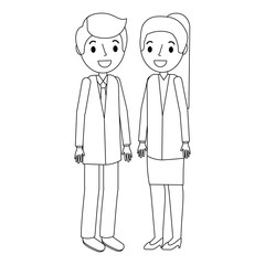 young couple avatars characters
