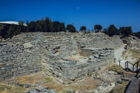 Ruinen der altgriechischen Stadt von Troja, die T&uuml;rkei