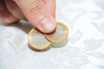 Money coin on a table - 187521314