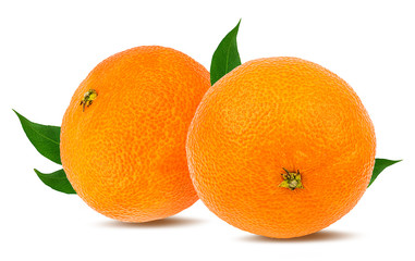 Fresh mandarin orange isolated on white background with clipping path
