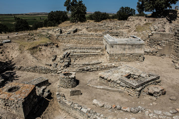 Ruinen in der alten Stadt von Troja in der T&uuml;rkei