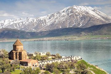 An historical church on Akdamar island, Van- Turkey