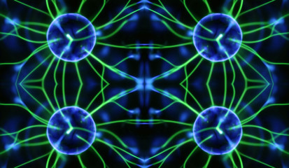 lightning sphere and colorful rays