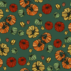 Seamless pattern with tomatoes.