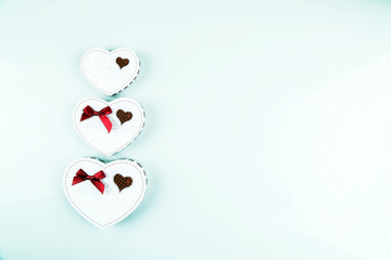 Heart shaped gift boxes and I love you