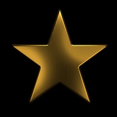 Golden Star Icon. 3D Gold Render Illustration