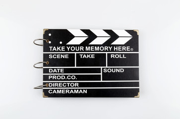Black and white clapper for cinema