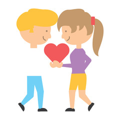 Fototapeta premium cartoon couple in love