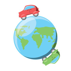 cars on earth planet icon