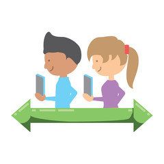 Fototapeta premium cartoon man and woman