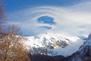 Nubi sul Terminillo, Rieti, Lazio, Italia