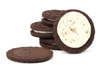 chocolate biscuits isolated on a white background