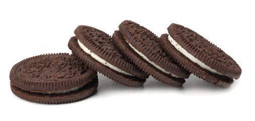 chocolate biscuits isolated on a white background