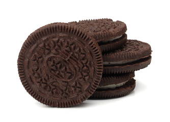 chocolate biscuits isolated on a white background