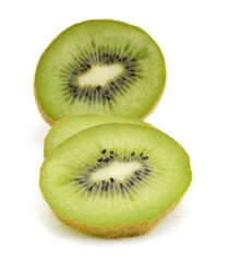 Naklejka na ściany i meble Kiwi fruit sliced segments isolated on white background cutout