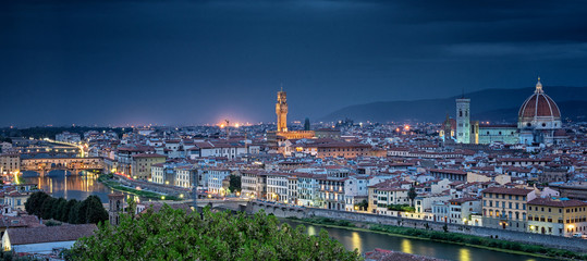 Scenic view on Florence, Tuscany in dusk