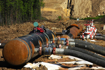 Construction site of oil pipeline