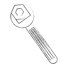 wrench key and nut vector illustration design