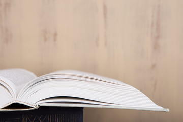Education and reading concept - group of colorful books on the wooden table