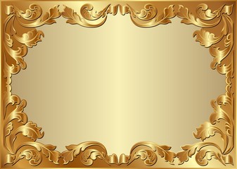 golden background with floral ornament
