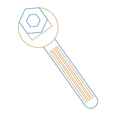 wrench key and nut vector illustration design