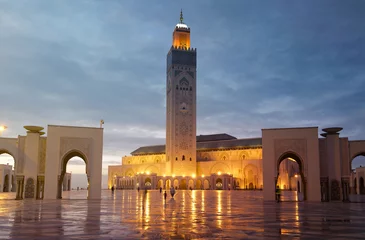 Foto op Canvas De Hassan II-moskee is een moskee in Casablanca, Marokko. © Savvapanf Photo ©