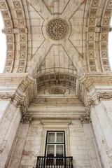 Beautiful dome of Arco da Rua Augusta in Lisbon
