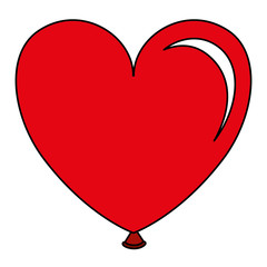 balloon air with heart shape