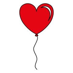 balloon air with heart shape