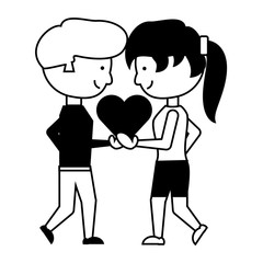 cartoon couple in love