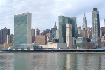 Fototapeta na wymiar Midtown Manhattan Skyline View from Roosevelt Island, NYC