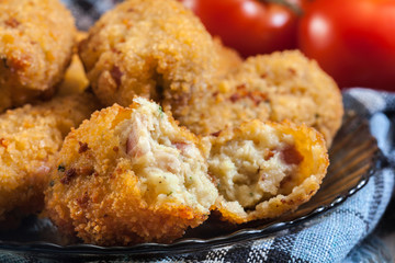 Homemade croquettes of jamon ham
