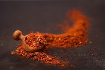 Traditional  harissa spice mix - morrocan red hot chilles mixed