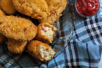 Homemade croquettes of jamon ham