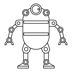 Cute robot icon, outline style