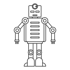 Robot icon, outline style