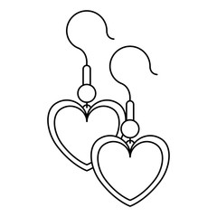 Fototapeta premium earrings with heart shape vector illustration design