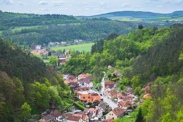 Fototapeta premium Karlstejn village bird eye view
