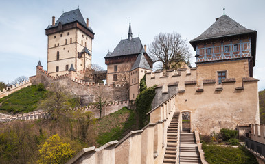 Fototapeta na wymiar Karlstejn, gothic castle founded 1348 CE
