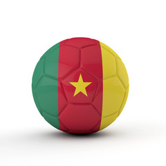 Fototapeta premium Cameroon flag soccer football against a plain white background. 3D Rendering