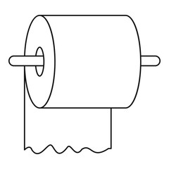 Toilet paper on holder icon, outline style