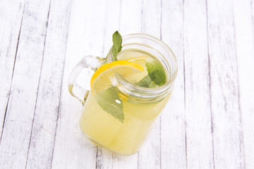 lemonade on the wood table