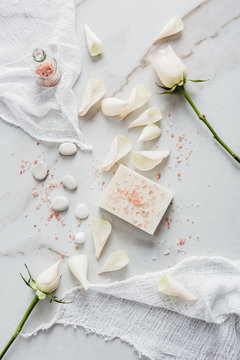Natural soap with rose