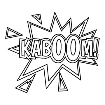 recommend clip art: Kaboom, comic book explosion icon, outline style