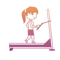 woman running on a treadmill