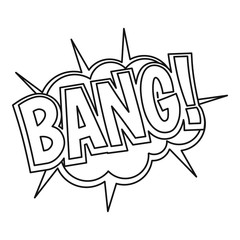 Bang, explosion icon, outline style