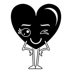 heart love happy kawaii character vector illustration design